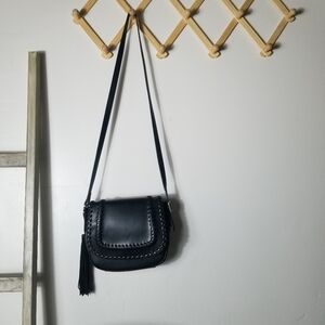 LIONEL SADIE BLACK VEGAN LEATHER CROSSBODY PURSE